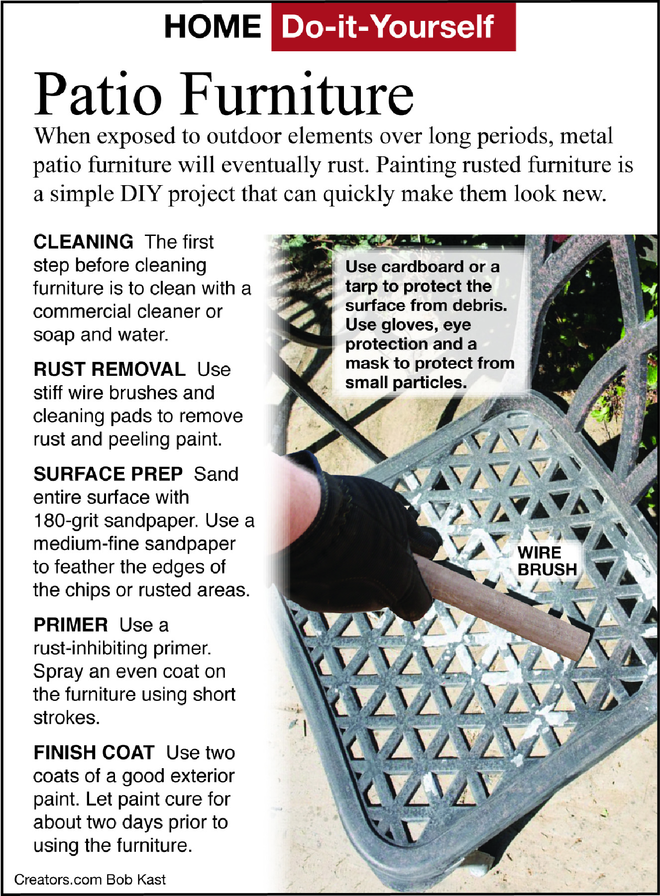 patio furniture tip sheet