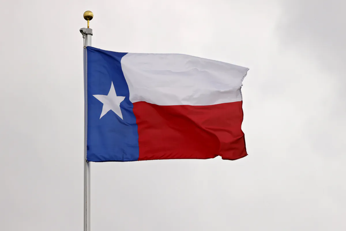 A general view of the Texas state flag during an event in San Antonio, Texas, on March 30, 2023. (Mike Mulholland/Getty Images)