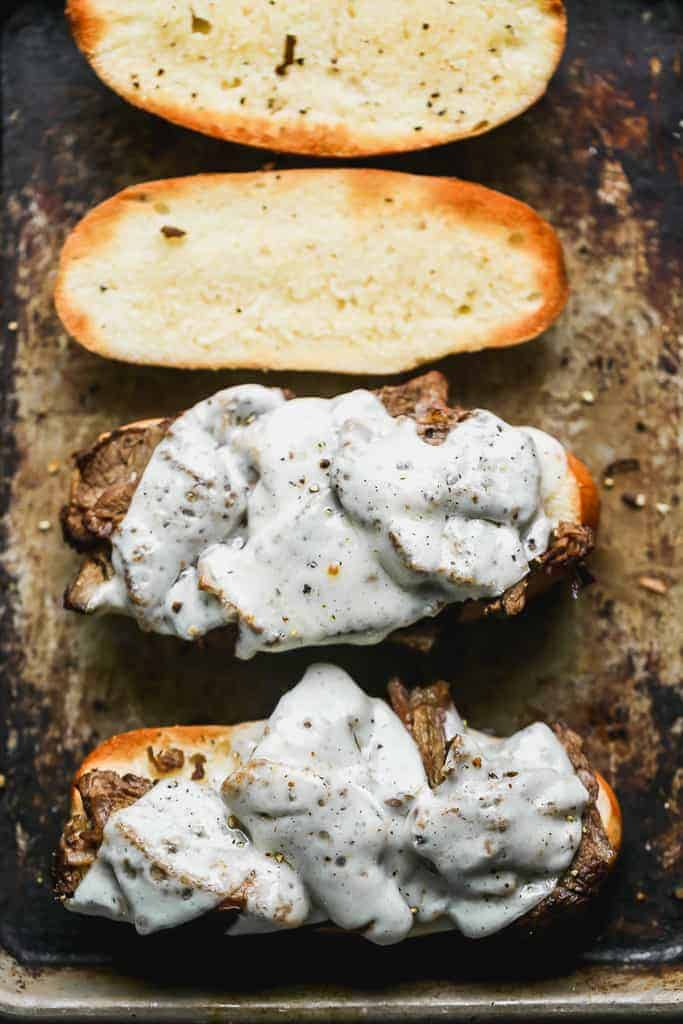 Making French Dip Sandwiches