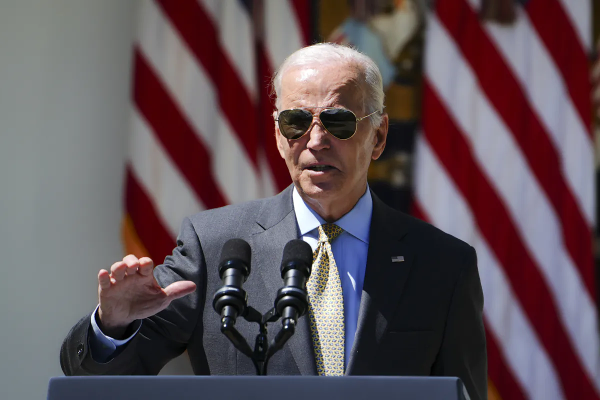 President Joe Biden speaks about the August employment report at the Rose Garden of the White House in Washington on Sept. 1, 2023. (Madalina Vasiliu/The Epoch Times)