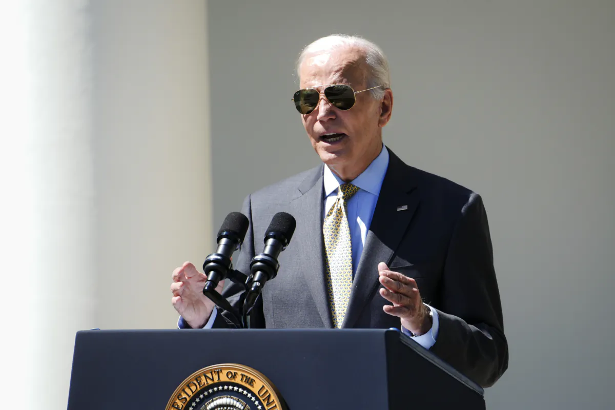 President Joe Biden speaks about the August employment report at the Rose Garden of the White House in Washington on Sept. 1, 2023. (Madalina Vasiliu/The Epoch Times)