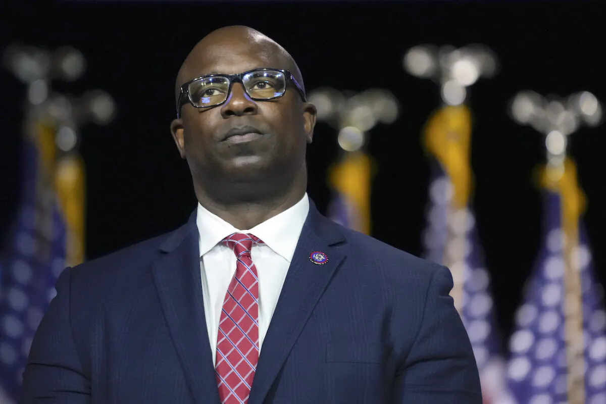 Rep. Jamaal Bowman (D-N.Y.) at an event at SUNY Westchester Community College, in Valhalla, N.Y., on May 10, 2023. (AP Photo/John Minchillo)