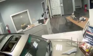 Video Footage Shows Moment Car Crashes Into New Jersey Police Station