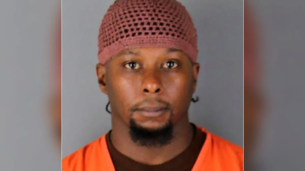 Myon Burrell appears in a booking photo on Aug. 29, 2023. (Hennepin County Sheriff's Office via AP)
