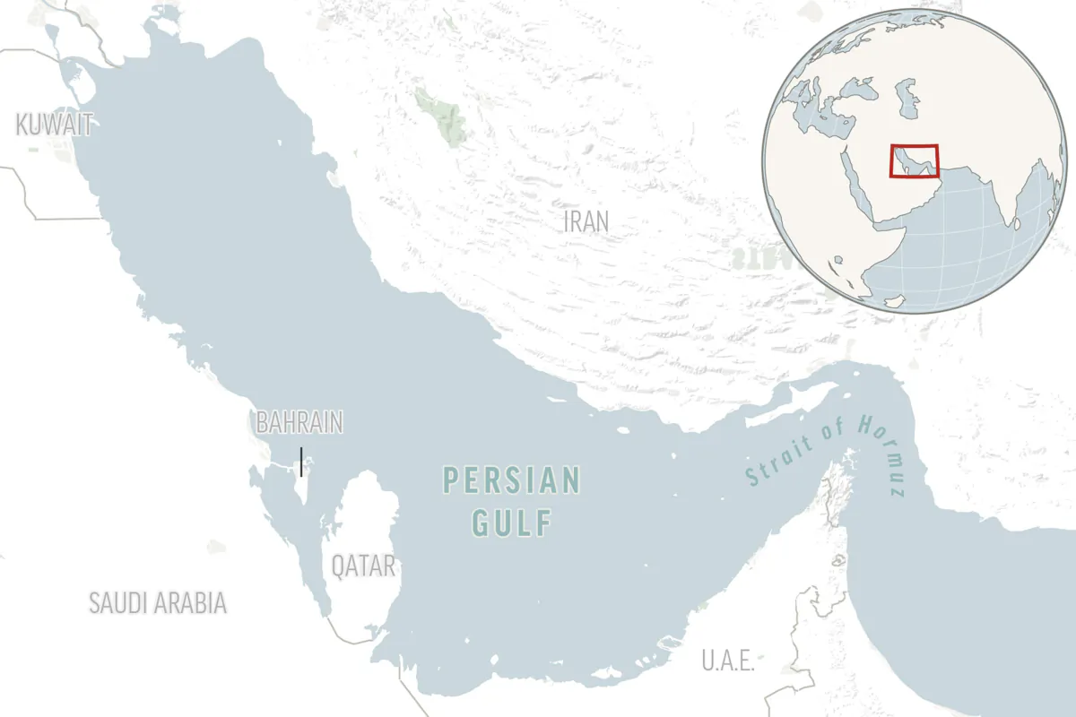 A locator map for the Persian Gulf and its surrounding countries. (AP Photo)