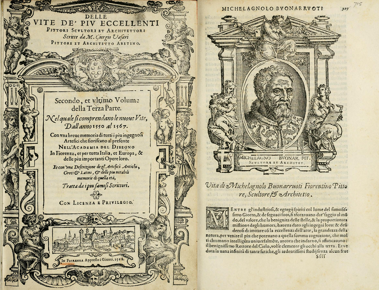 Section on Michelangelo from Vasari's Lives