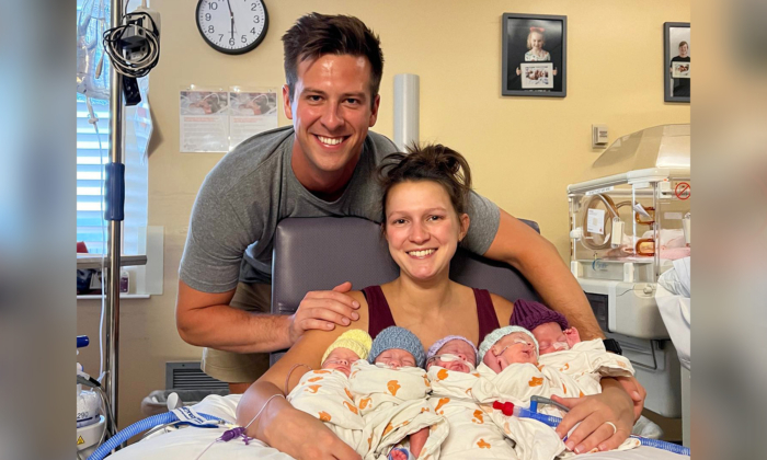 Young Parents Welcome Quintuplets Home After 11-Week NICU Stay: 'So Many Prayers Answered'