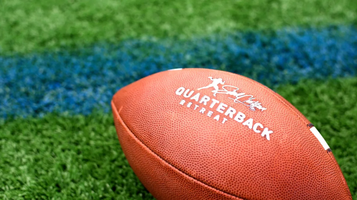 A customized football in Pacific Palisades, Calif., on May 26, 2018. (Meg Oliphant/Getty Images)