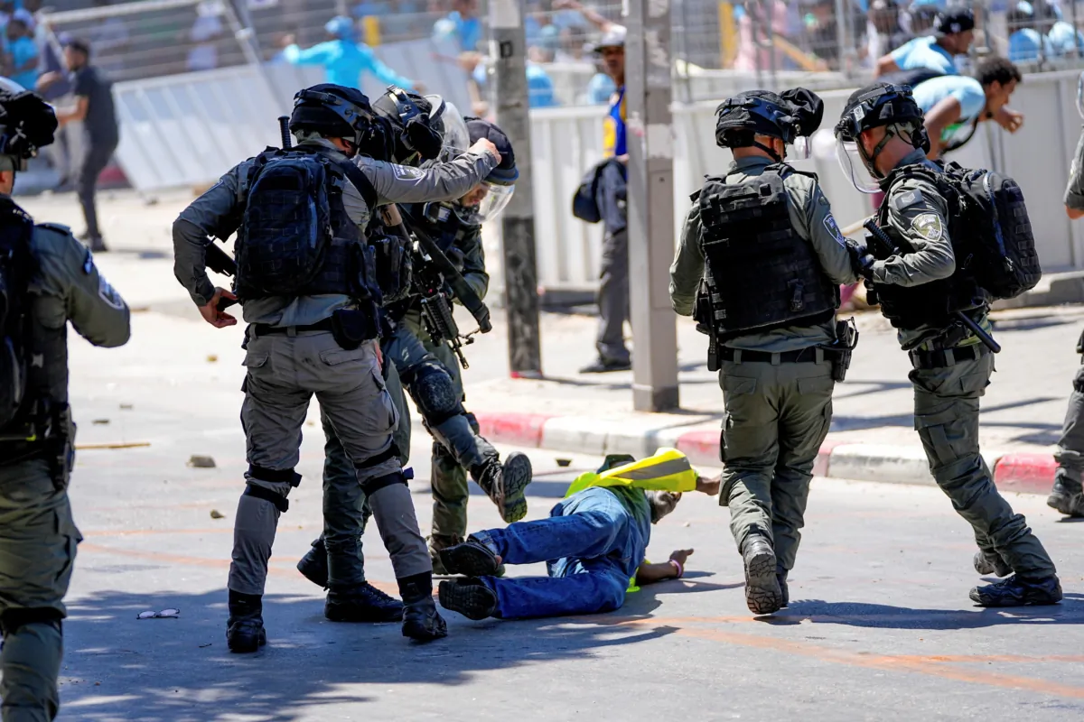 Eritrean protesters clash with Israeli riot police in Tel Aviv, Israel, on Sept. 2, 2023. (Ohad Zwigenberg/AP Photo)