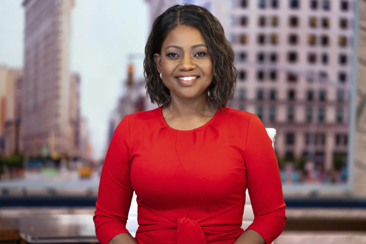 Ruschell Boone, an award-winning reporter and anchor for New York City TV station NY1. (Charter Communications Spectrum NY1 via AP)
