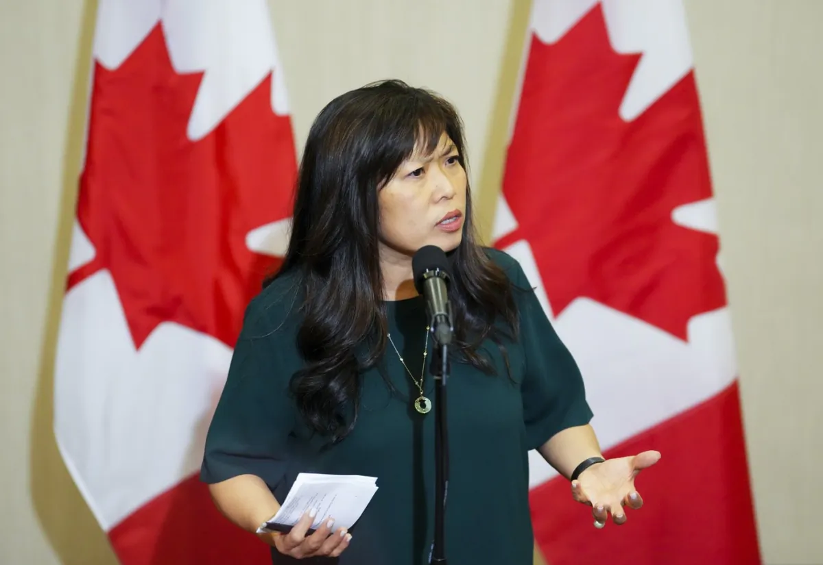 Export Promotion, International Trade and Economic Development Minister Mary Ng answers media questions in Jakarta, Indonesia on Sept. 5, 2023. (The Canadian Press/Sean Kilpatrick)