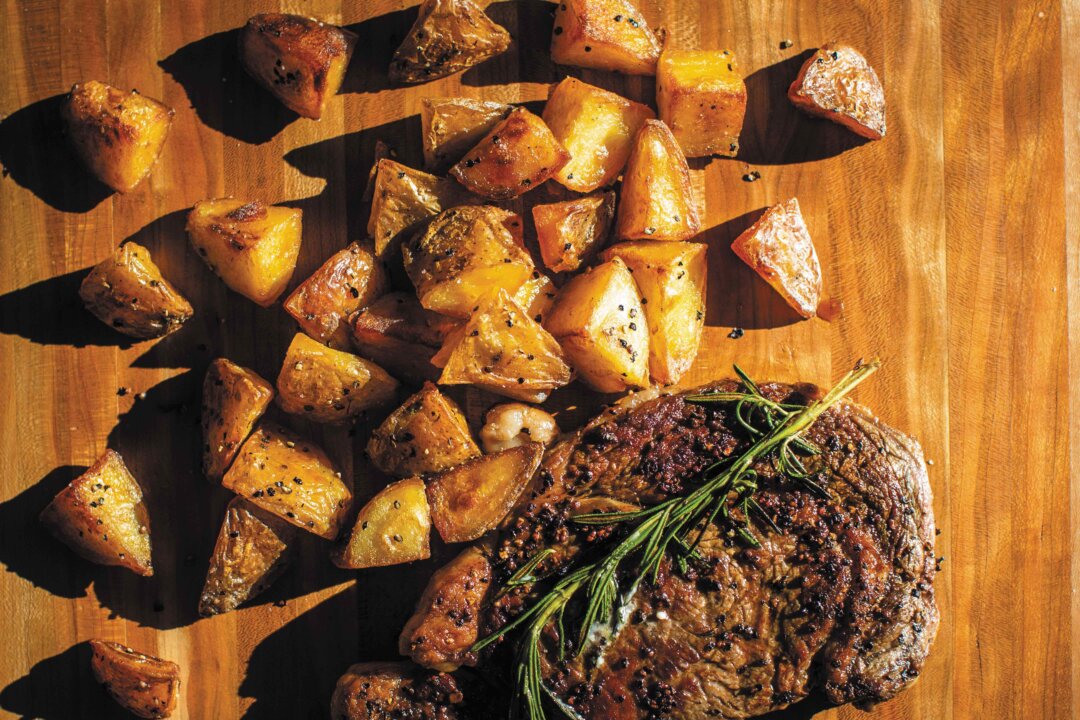 Seared Rib Eyes With Blue Cheese Butter and Beef-Fat Potatoes | The ...