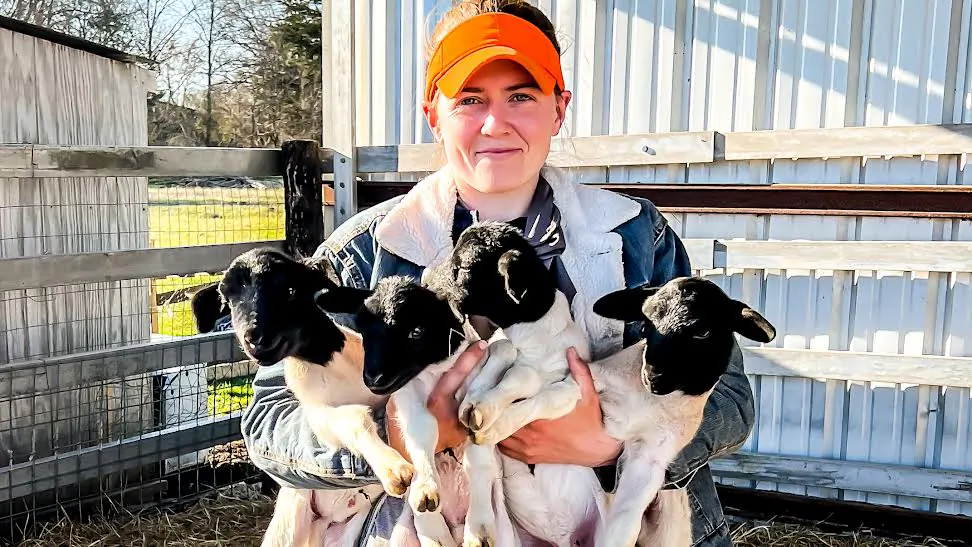 Grace Leake raises Dorper sheep on her 30 acre farm in Texas, 2023. (Courtesy of The Shepherdess)