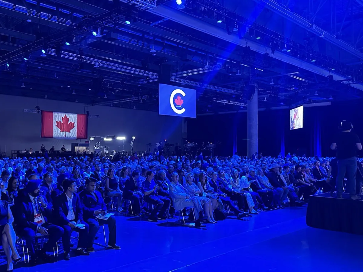 The 2023 Conservative Party Convention at the Centre des congrès de Québec in Quebec City on Sept. 7, 2023. (Omid Ghoreishi/The Epoch Times)