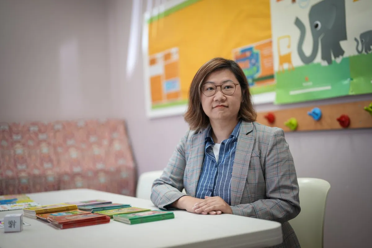 Fay Wong, the director of Familogue, a non-profit that holds Cantonese story time for children, poses for a photograph in Vancouver, on Sept. 5, 2023. (The Canadian Press/Darryl Dyck)