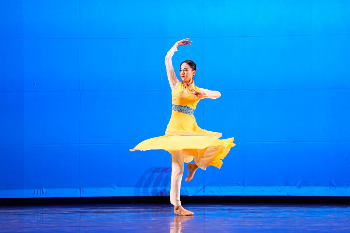 Grace Huang participates in the preliminary round of the NTD International Classical Chinese Dance Competition in Purchase, New York, on Sept. 8, 2023. (Larry Dye)