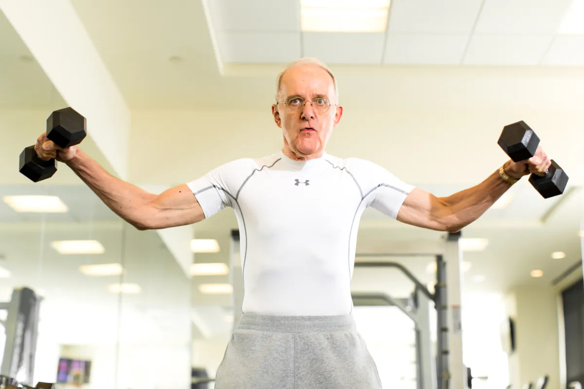 Jim Owen, 83, encourages people to stay healthy in old age by regularly working out. (Tara Welch Photography)