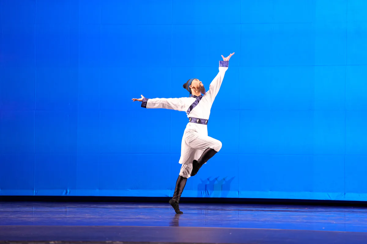Patrick Feng performs "Master Zhang's Tai Chi" in the preliminary round of the NTD International Classical Chinese Dance Competition in Purchase, New York, on Sept. 8, 2023. (Larry Dye)