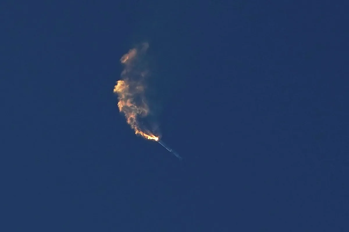 SpaceX's Starship turns after its launch from Starbase in Boca Chica, Texas, on April 20, 2023. (Eric Gay/AP Photo)