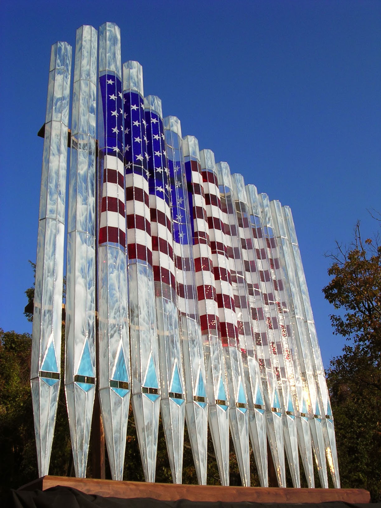 American Flag Glass Organ Pipe