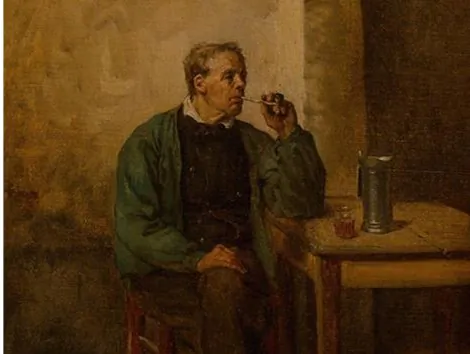 Cropped image of "Contentment" by Jules Breton. (Public Domain)