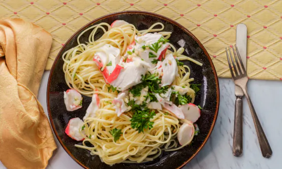 Crab Scampi and Spaghetti