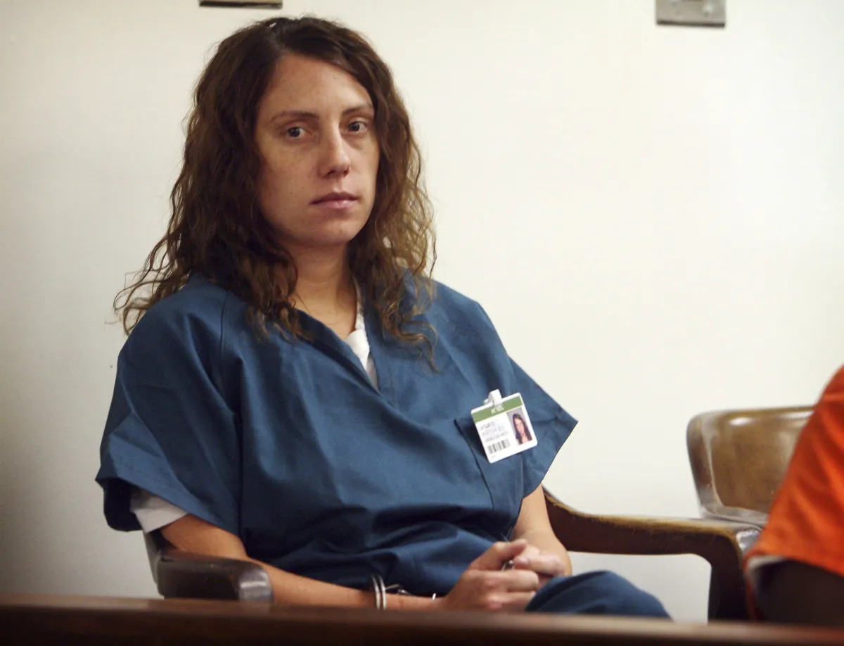 Former Citrus Valley High teacher Laura Whitehurst awaits a hearing in Superior Court in San Bernardino, Calif., on July 31, 2013. (Kurt Miller/The Orange County Register via AP)