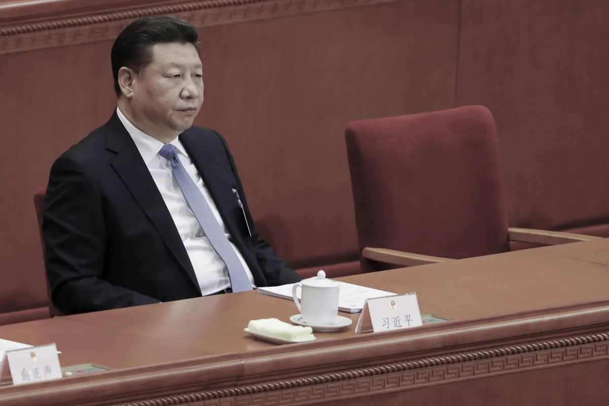 Chinese leader Xi Jinping attends the opening session of China's rubber-stamp legislature, the National People's Congress, at The Great Hall of People in Beijing on March 5, 2017. (Lintao Zhang/Getty Images)