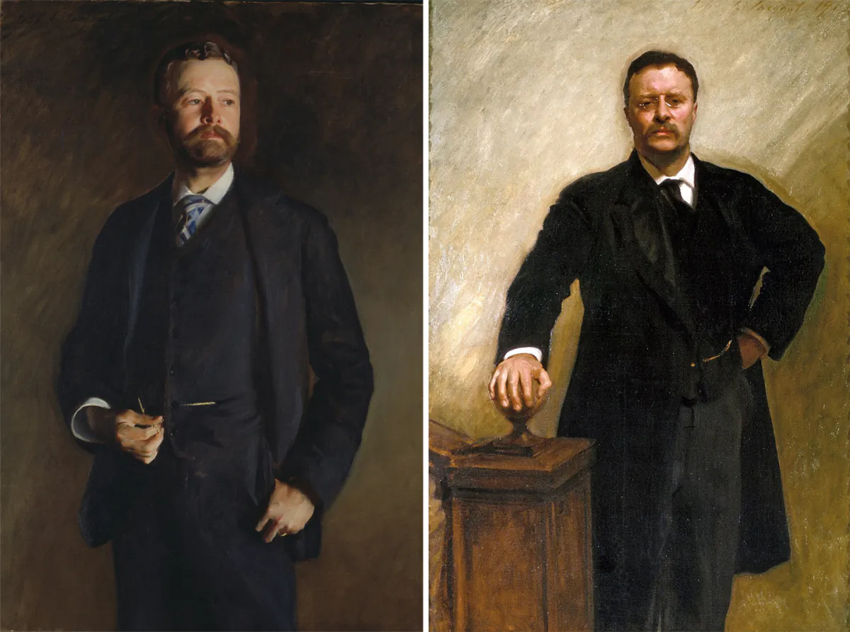 Best friends and colleagues Henry Cabot Lodge (L) and Theodore Roosevelt, by John Singer Sargent. (Public Domain)
