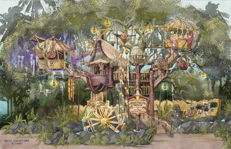 The Anaheim, Calif., Disneyland Park's new treehouse will pay tribute to Disney’s “Swiss Family Robinson” original treehouse that Disney “Imagineers” built for the park in 1962 prior to its Tarzan-themed makeover in 1999 in honor of Disney’s animated film detailing a young boy raised by apes. (Artist Concept/Disneyland Resort)