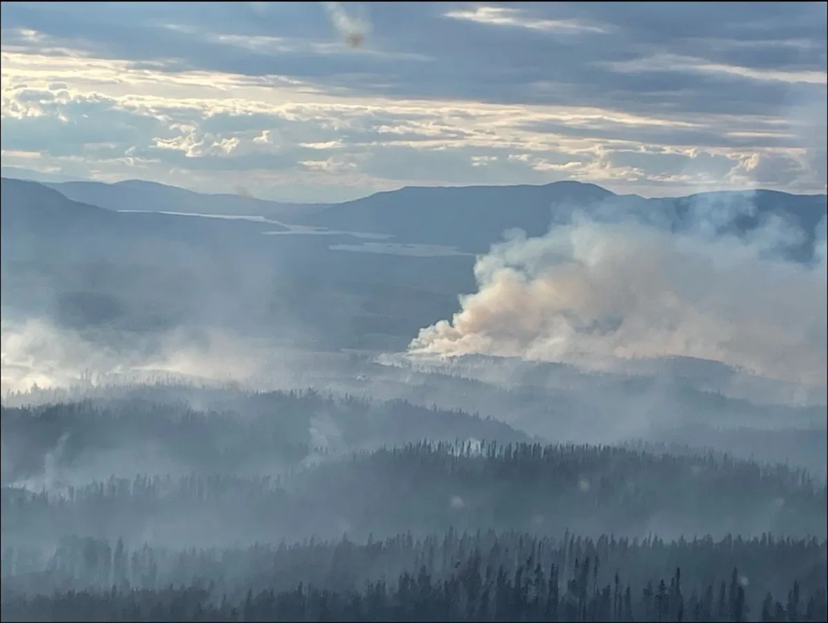 Fires burn near Great Beaver Lake, B.C. in this recent file photo. (The Canadian Press/HO-BC Wildfire Service)