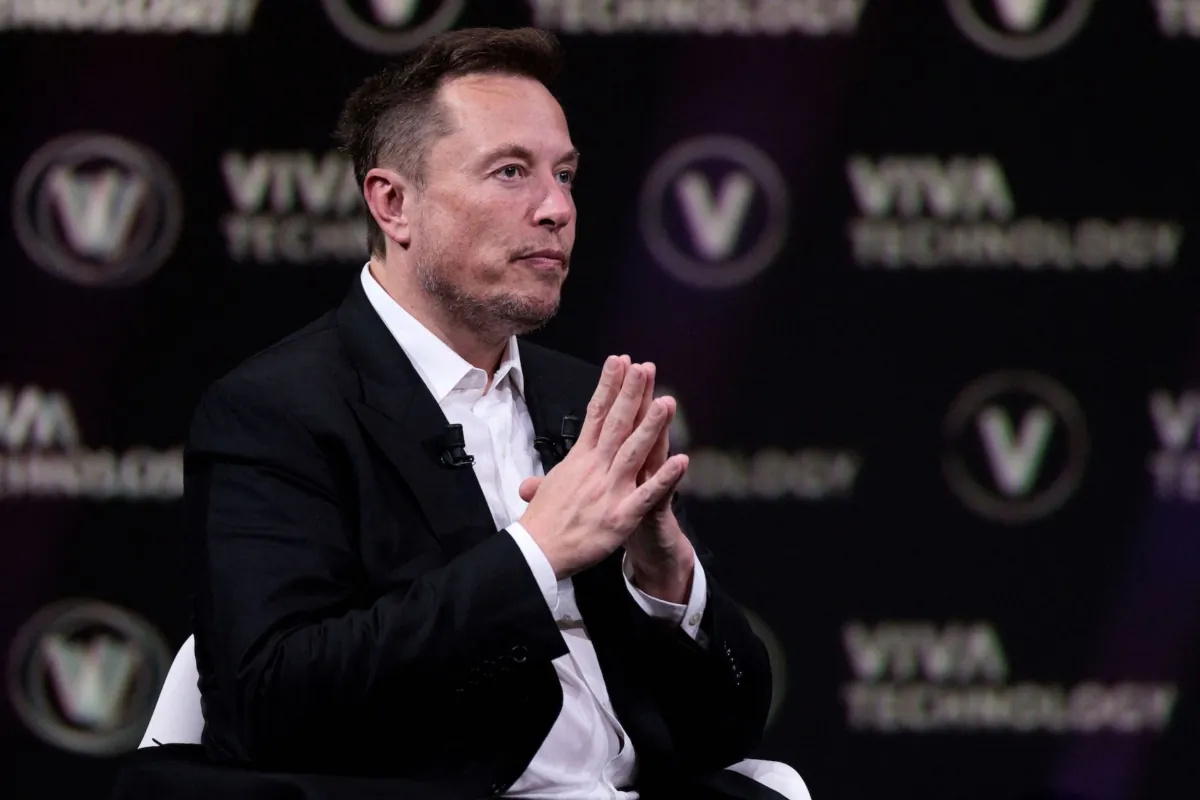 SpaceX, Twitter, and electric car maker Tesla CEO Elon Musk attends an event during the Vivatech technology startups and innovation fair at the Porte de Versailles exhibition centre in Paris, on June 16, 2023. (Joel Saget/AFP via Getty Images)