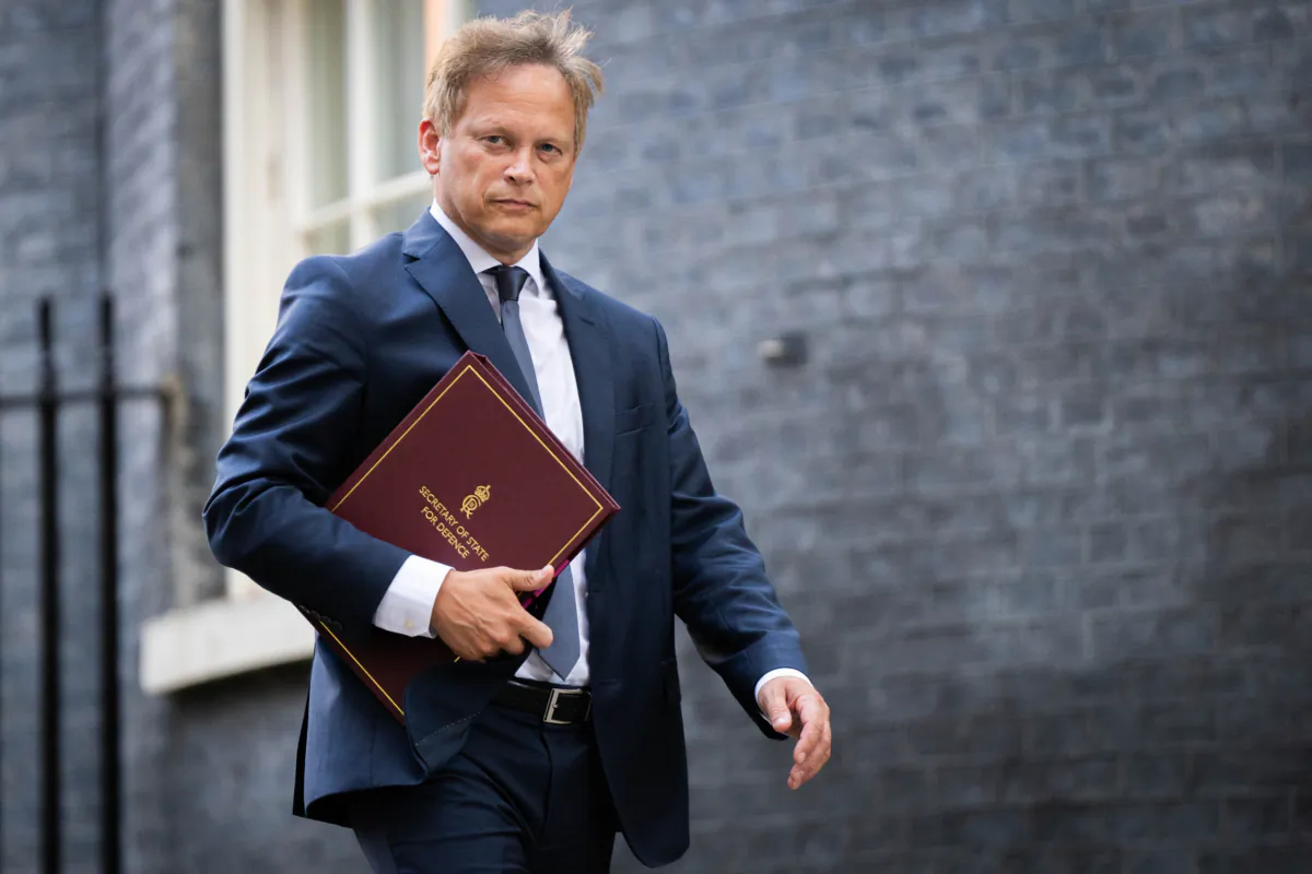 Defence Secretary Grant Shapps leaves Downing Street, London, after a Cabinet meeting on Sept. 5, 2023 (James Manning/PA Wire)