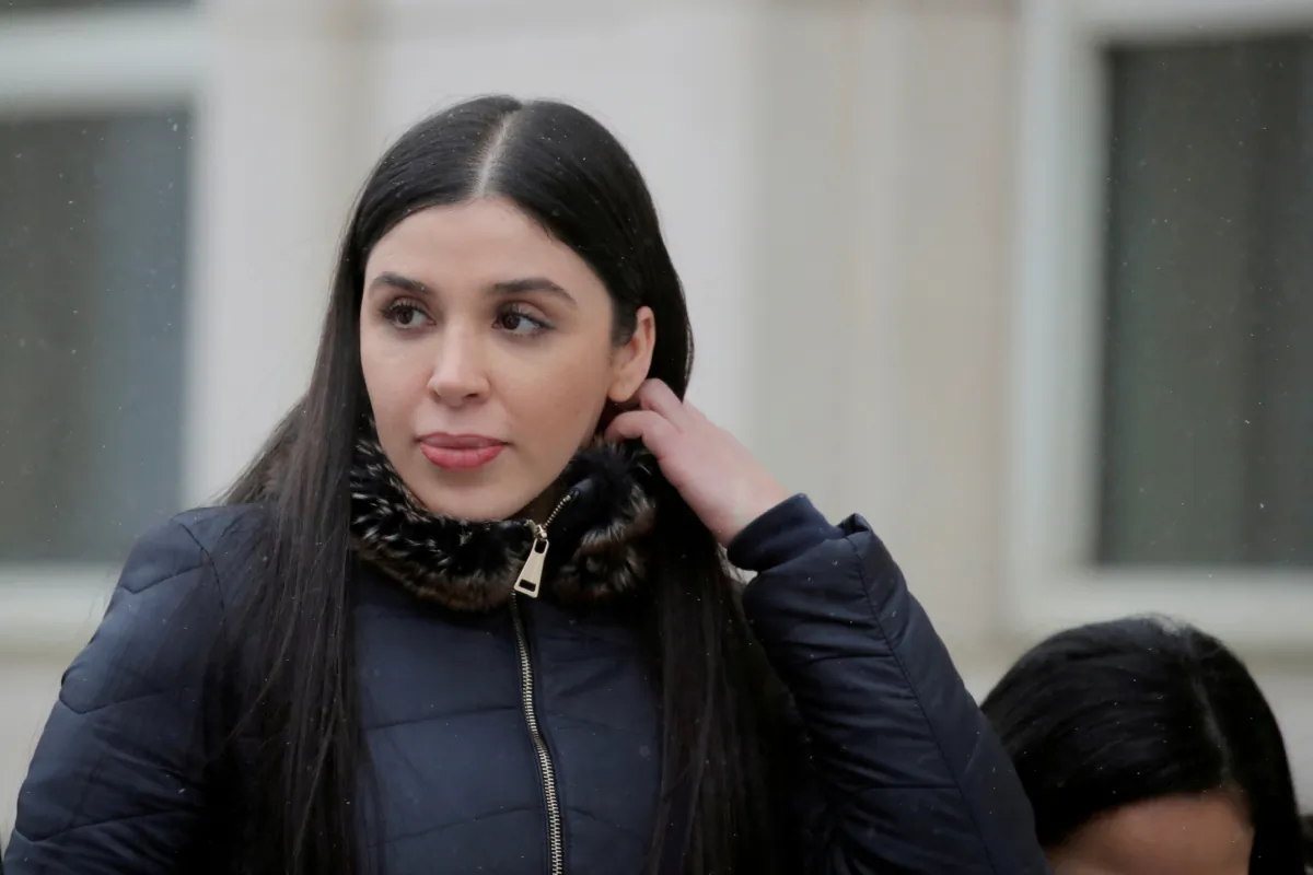 Emma Coronel Aispuro, the wife of Joaquin Guzman, departs after the trial of Mexican drug lord Guzman, known as "El Chapo", at the Brooklyn Federal Courthouse in New York on Feb. 12, 2019. (Brendan McDermid/Reuters)