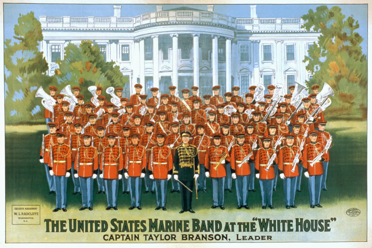 Concert poster for The United States Marine Band at the White House, 1928. Library of Congress. (Public Domain)