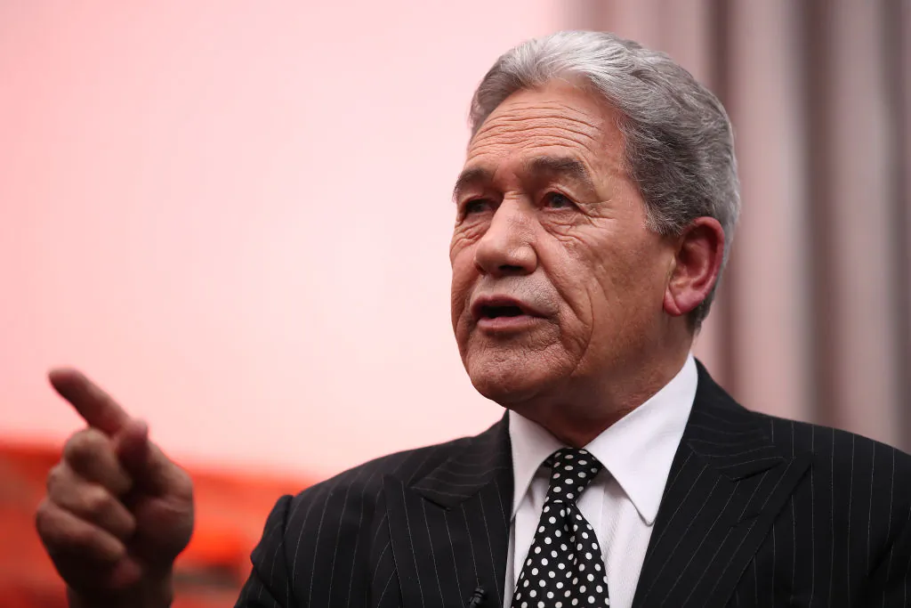 New Zealand First leader Winston Peters speaks during a debate in Auckland, New Zealand, on Oct. 1, 2020. (Fiona Goodall/Getty Images)