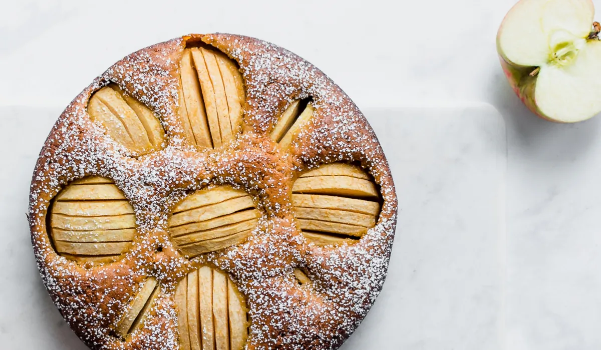 Delicately infused with nutmeg and cinnamon, this einkorn apple cake is a treat that's just as good for breakfast as it is for dessert. (Jennifer McGruther)