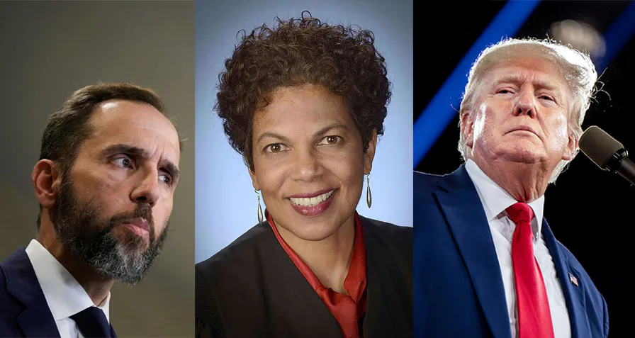 (Left:) Special counsel Jack Smith. (Center:) U.S. District Judge Tanya Chutkan. (Right:) Former President Donald Trump. (Drew Angerer/Getty Images; Administrative Office of the U.S. Courts via AP; Brandon Bell/Getty Images)