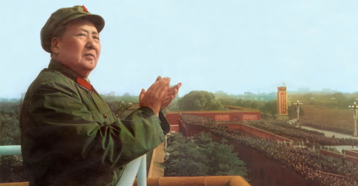 Mao Zedong (1893–1976) is seen here in Peking, now Beijing, reviewing Chinese army troops on Nov. 3, 1967. (Apic/Getty Images)