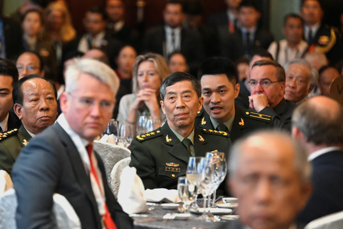 China’s Defense Minister Li Shangfu attends the 20th IISS Shangri-La Dialogue in Singapore on June 2, 2023. (Caroline Chia/Reuters)