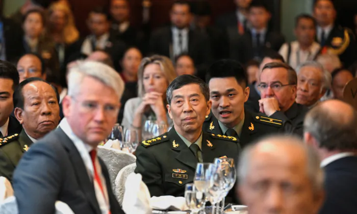 China’s Defense Minister Li Shangfu attends the 20th IISS Shangri-La Dialogue in Singapore on June 2, 2023. (Caroline Chia/Reuters)