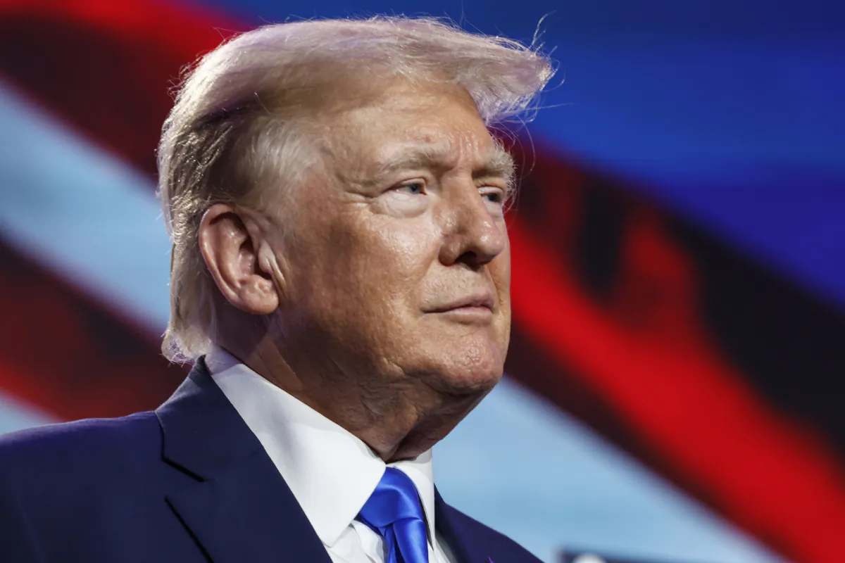 Republican presidential candidate former President Donald Trump speaks at the Pray Vote Stand Summit at the Omni Shoreham Hotel in Washington on Sept. 15, 2023. (Anna Moneymaker/Getty Images)