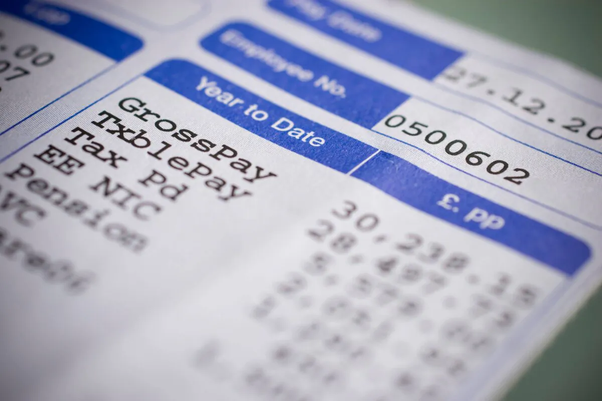 Undated file photo of a wage slip. (Alamy/PA)