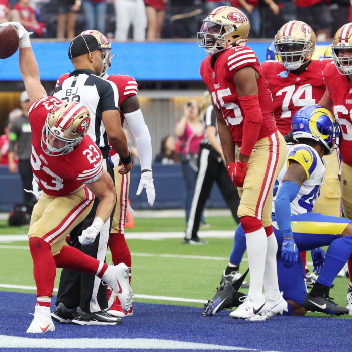 49ers-Rams live updates: McCaffrey passes, catches and runs for TDs