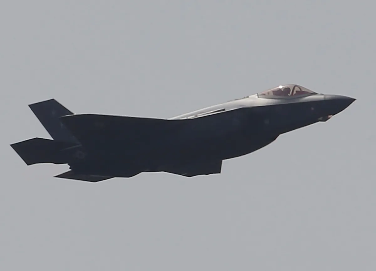 A Lockheed Martin F-35 Lightning II performs a demonstration flight at the Paris Air Show, in Le Bourget, east of Paris on June 20, 2017. (Michel Euler/AP Photo)