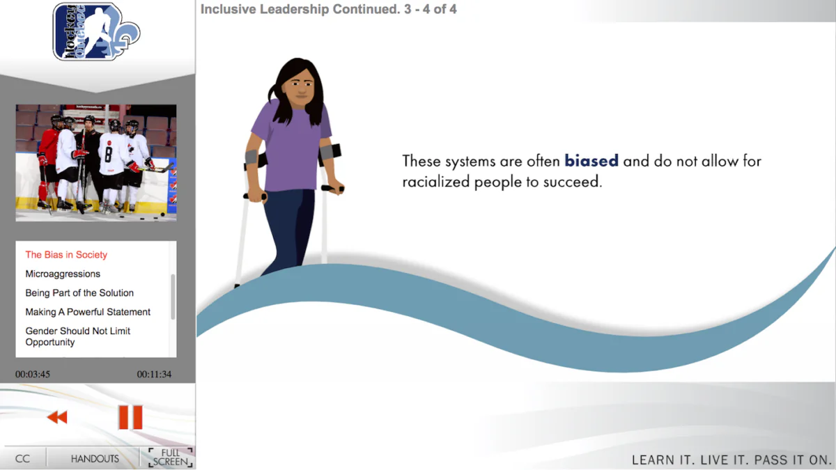 A slide on systemic racism within a mandatory leadership training module for Hockey Quebec. (Screenshot via The Epoch Times)