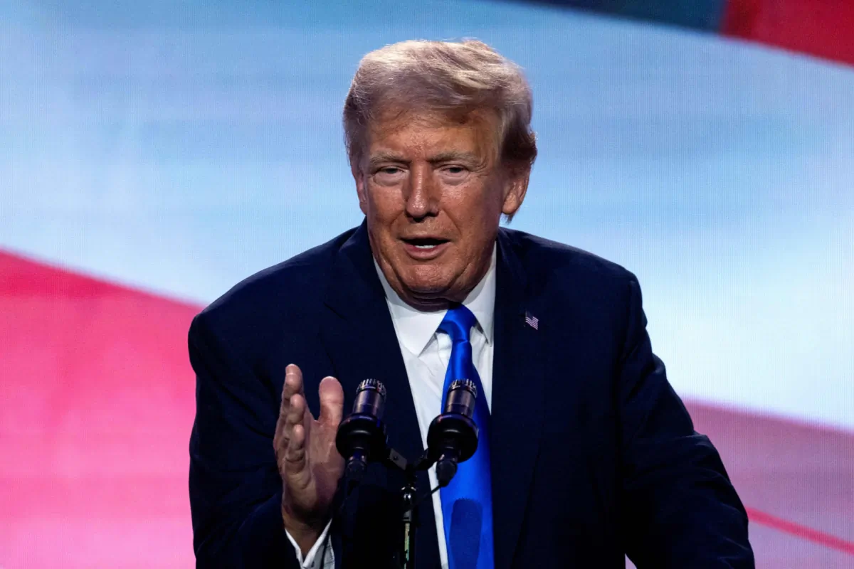 Former President Donald Trump speaks during the Pray Vote Stand summit at the Omni Shoreham hotel in Washington on Sept. 15, 2023. (Andrew Caballero-Reynolds/AFP via Getty Images)