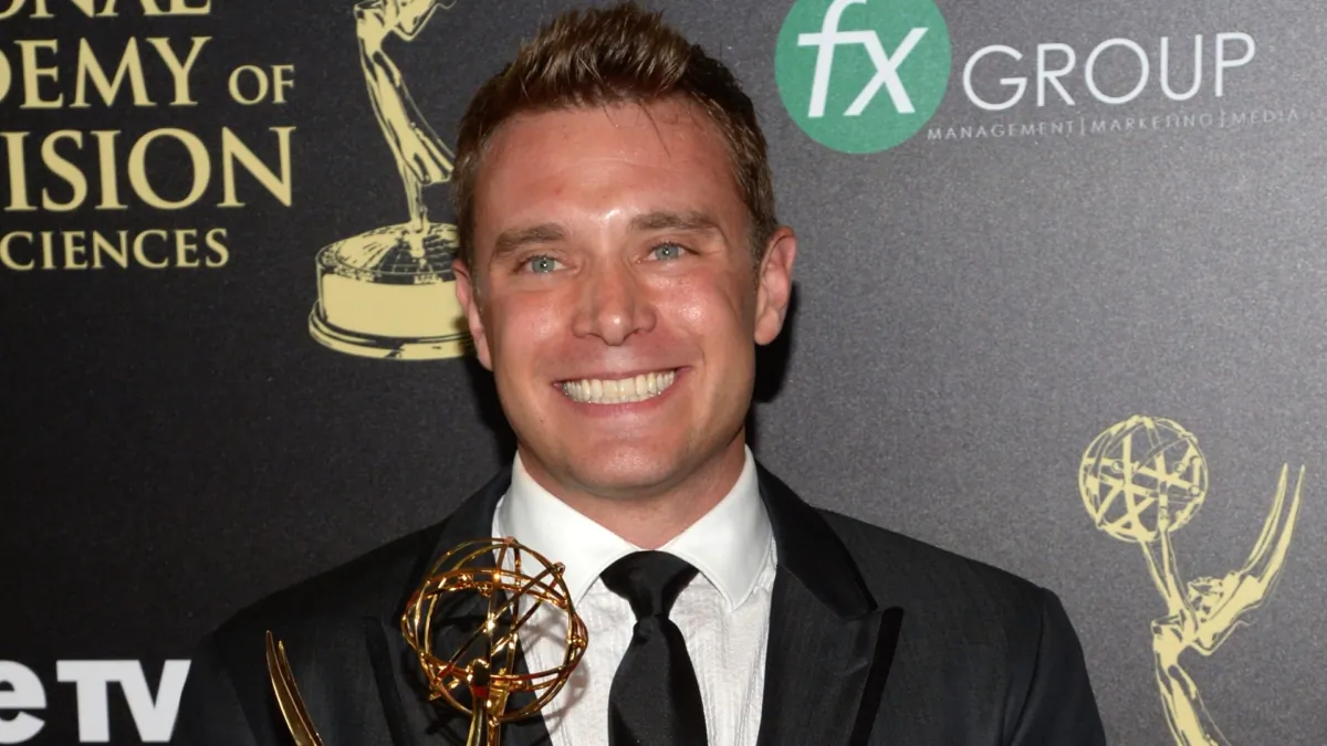 Actor Billy Miller poses in the press room with the outstanding lead actor in a Drama Series award for "The Young and the Restless" during The 41st Annual Daytime Emmy Awards at The Beverly Hilton Hotel in Beverly Hills, Calif., on June 22, 2014. (Jason Kempin/Getty Images)