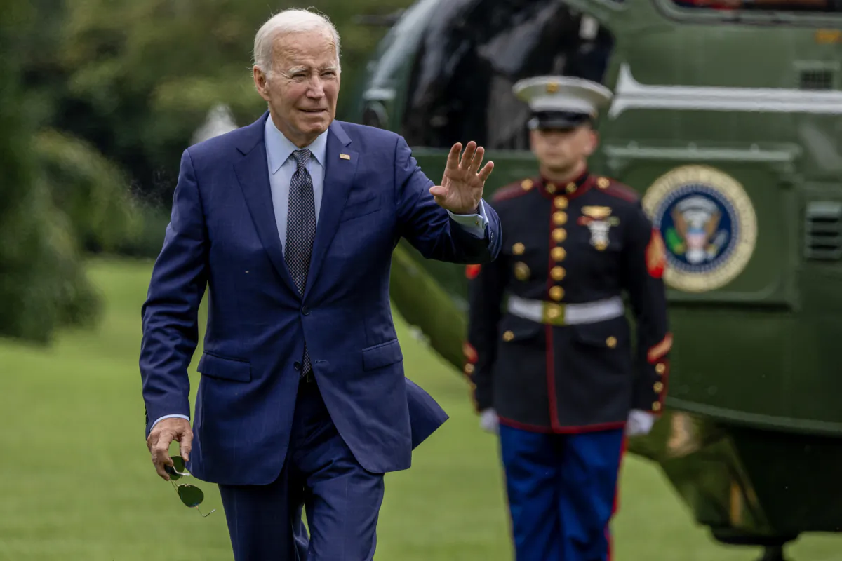President Joe Biden arrives on the south lawn of the White House on September 17, 2023 in Washington, DC. (Tasos Katopodis/Getty Images)
