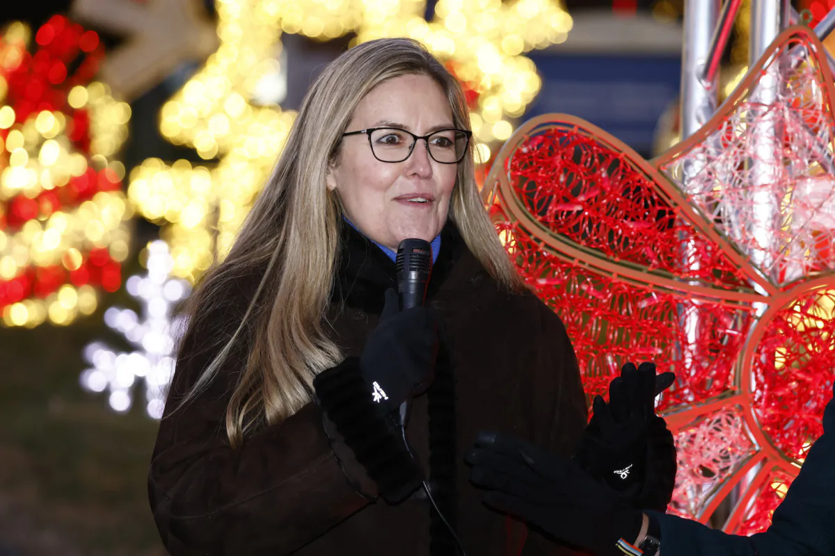 U.S. Rep. Jennifer Wexton (D-Va.) speaks during Holiday Road Virginia Friends & Family Preview Night 2022 at Morven Park in Leesburg, Virginia, on Nov. 26, 2021. (Paul Morigi/Getty Images for Holiday Road)